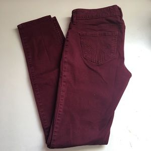 Burgundy skinny jeans